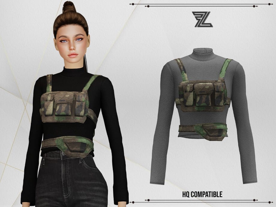 sims 4 female military top