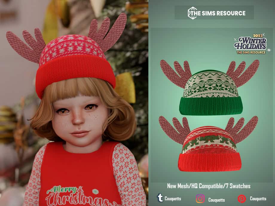 Sims 4 Christmas CC baby hat