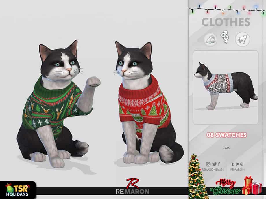 Sims 4 Christmas CC cats