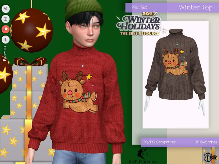 Sims 4 Christmas CC child