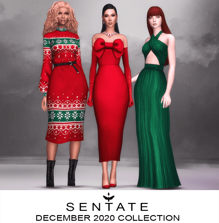 Sims 4 Christmas CC dress