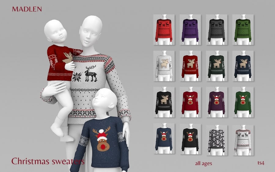 Sims 4 Christmas CC family sweater