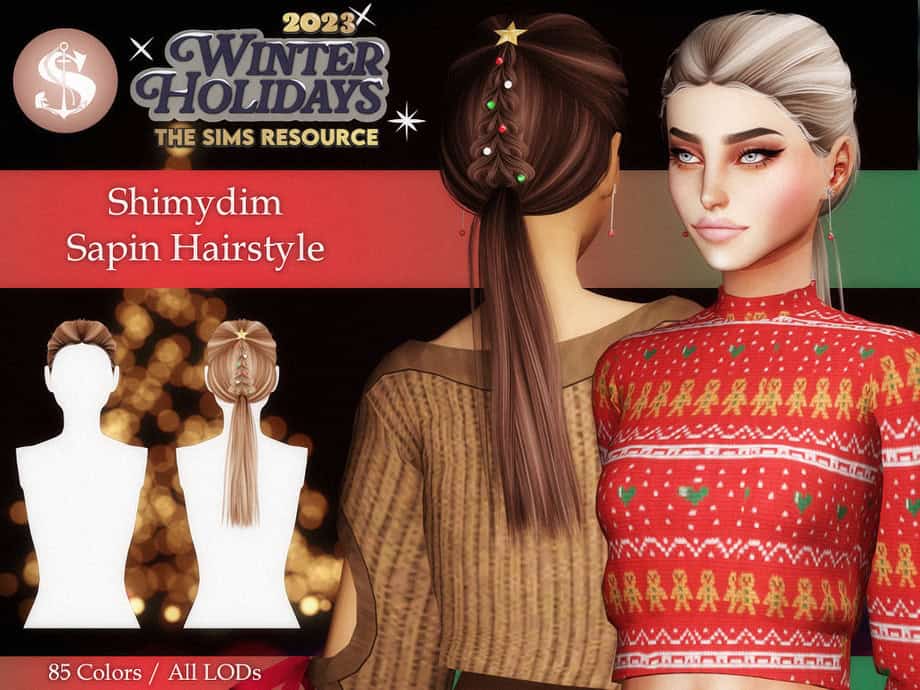 Sims 4 Christmas CC hairstyle