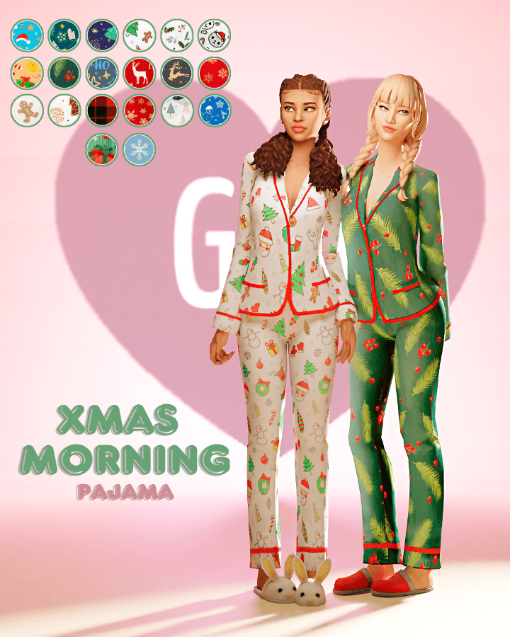 Sims 4 Christmas CC sleepwear