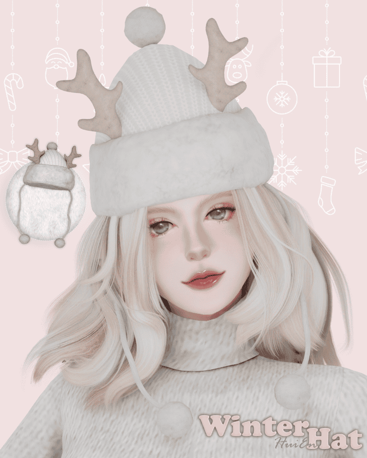 Sims 4 Christmas CC winter hat