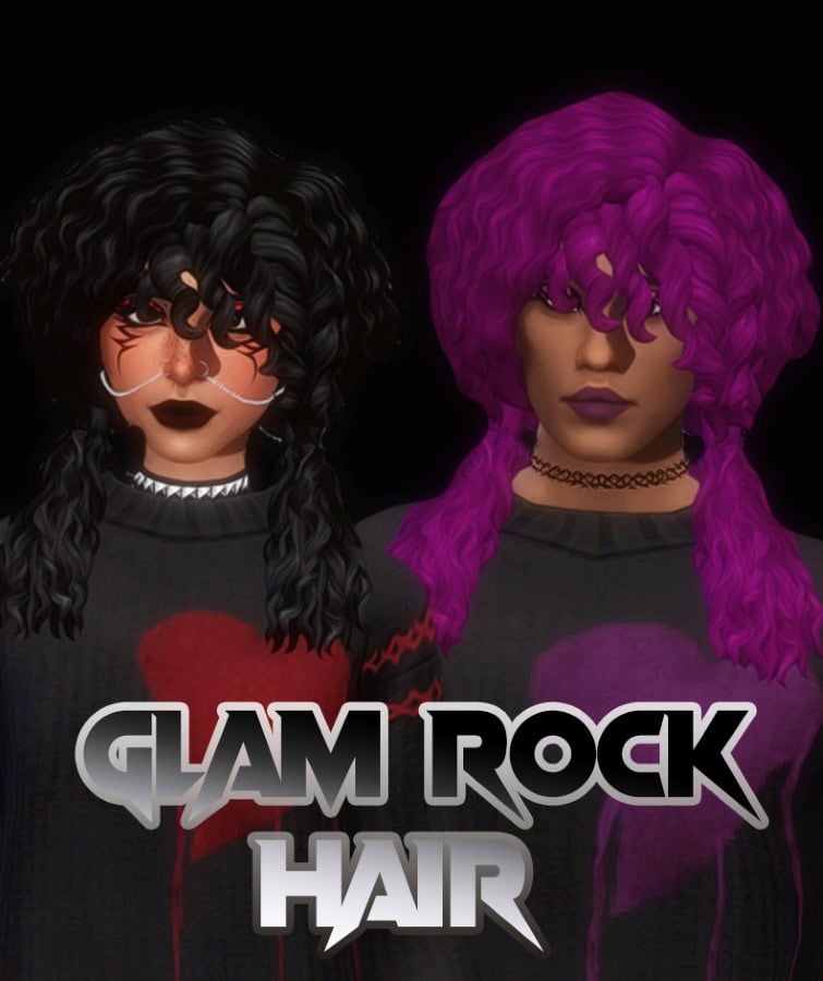 Sims 4 Curly Hairstyles glam rock