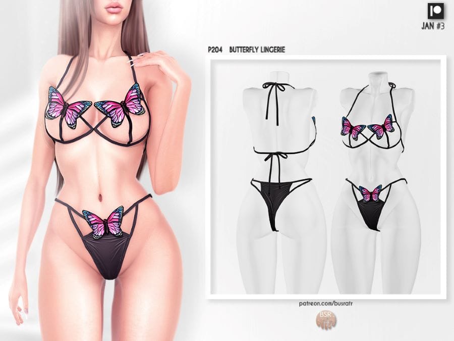 Sims 4 Lingerie CC BUTTERFLY LINGERIE