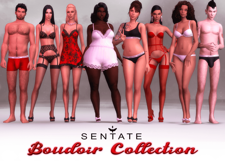 Sims 4 Lingerie CC Boudoir Collection