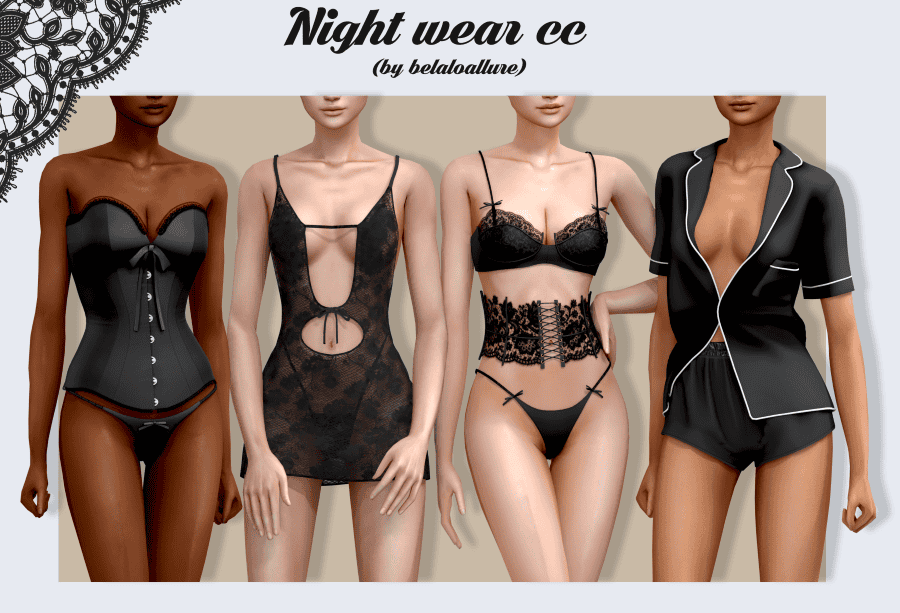 Sims 4 Lingerie CC Night