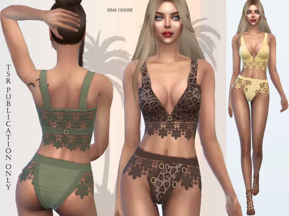 Sims 4 Lingerie CC Safari underwear