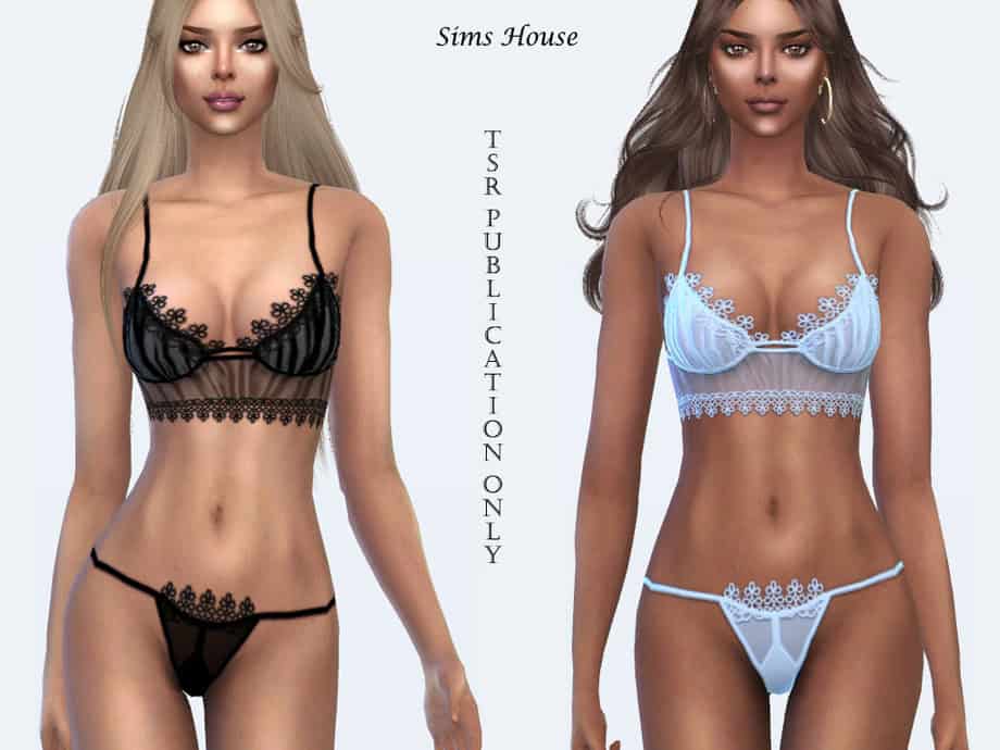 Sims 4 Lingerie CC Tulle lingerie