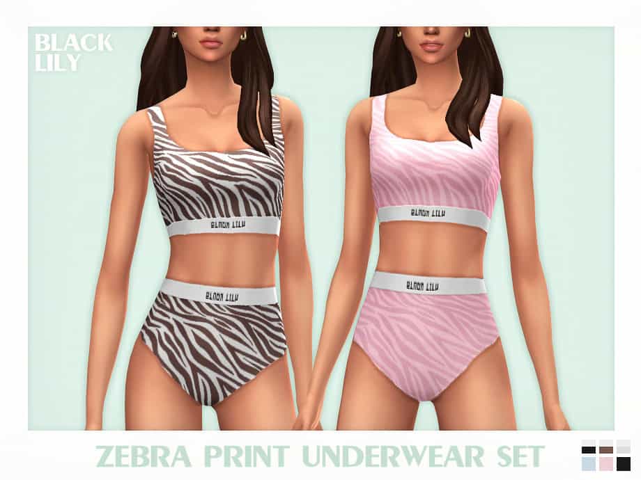 Sims 4 Lingerie CC Zebra Print