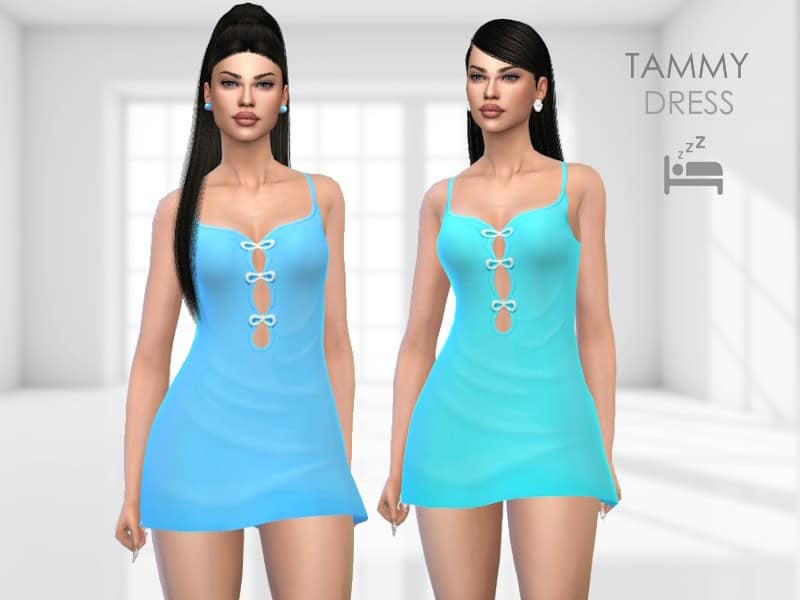 Sims 4 Lingerie CC short sleep dress